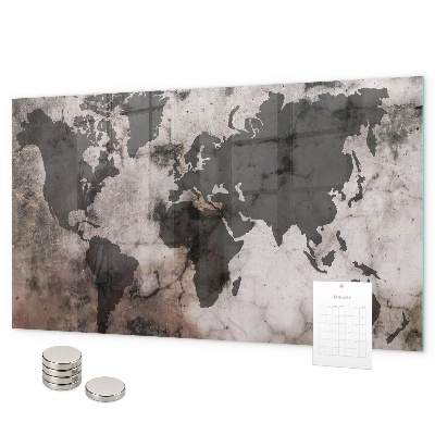 Magnetisch bord Concrete wereldkaart