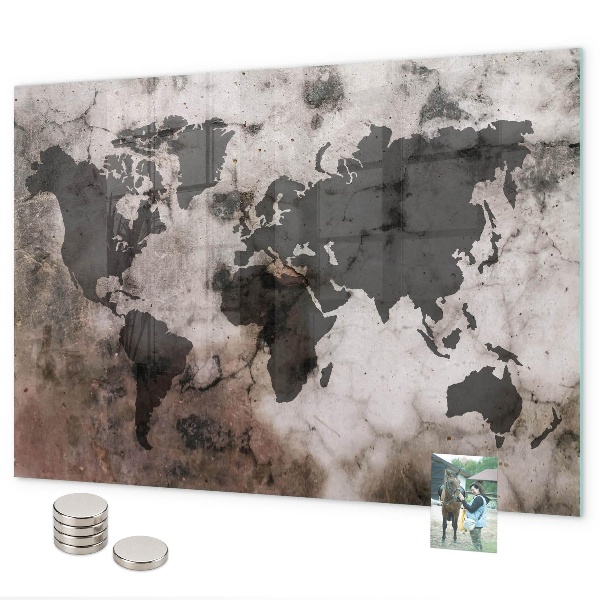 Magnetisch bord Concrete wereldkaart