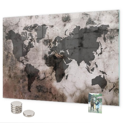 Magnetisch bord Concrete wereldkaart