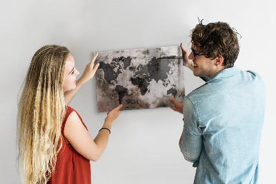 Magnetisch bord Concrete wereldkaart