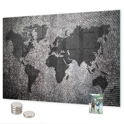 Magnetisch bord Concrete wereldkaart