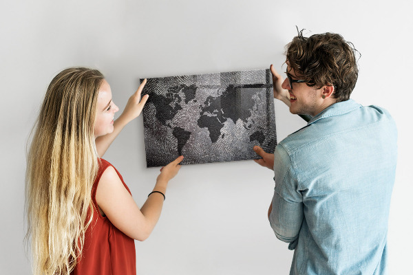 Magnetisch bord Concrete wereldkaart