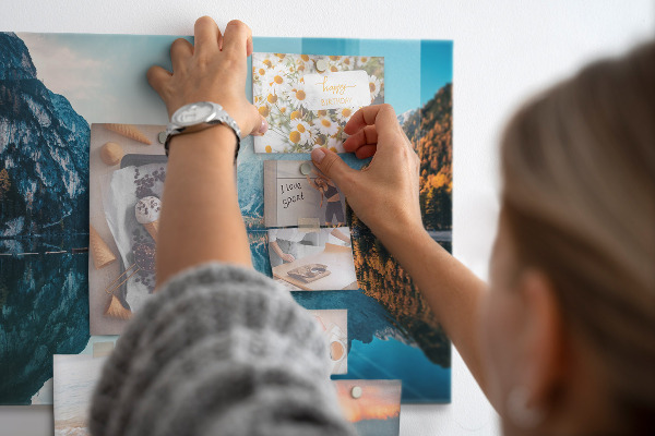 Magneetbord Boten op het meer