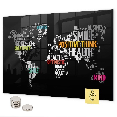 Magnetisch bord Positieve wereldkaart