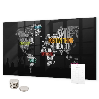 Magnetisch bord Positieve wereldkaart