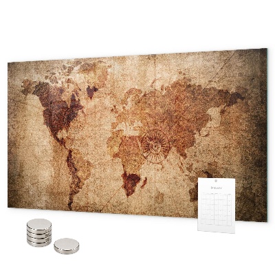 Magneetbord Oude wereldkaart