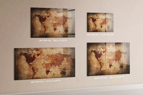 Magneetbord Oude wereldkaart