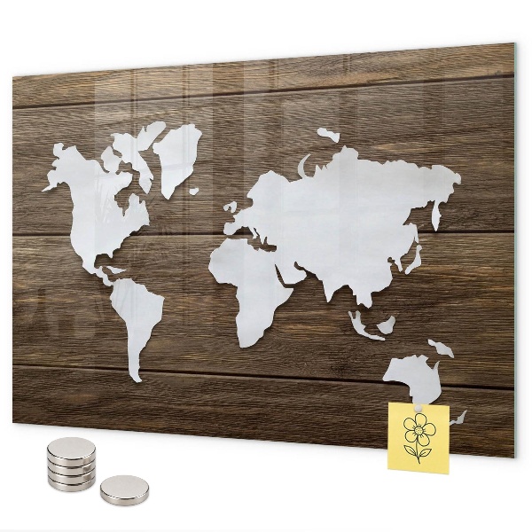 Wereldkaart op planken