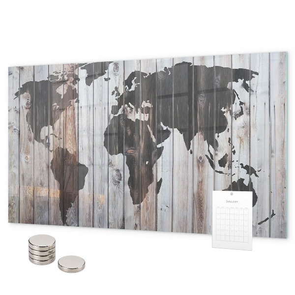 Magneetbord De wereld op board.