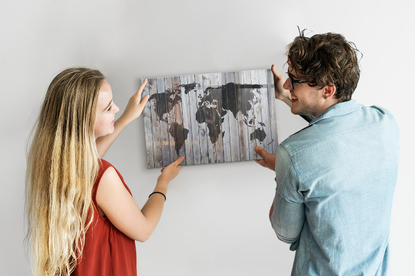 Magneetbord De wereld op board.
