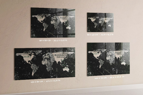 Magnetisch bord Dollar Wereldkaart