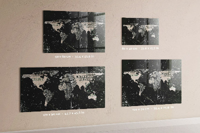 Magnetisch bord Dollar Wereldkaart