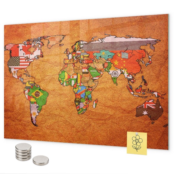 Wereldkaart met vlaggen