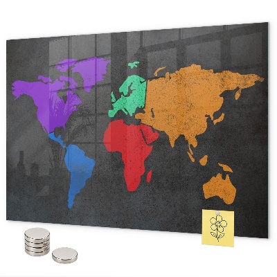 Magnetisch bord Wereldkaart