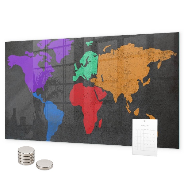 Magnetisch bord Wereldkaart
