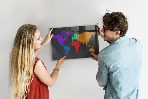 Magnetisch bord Wereldkaart