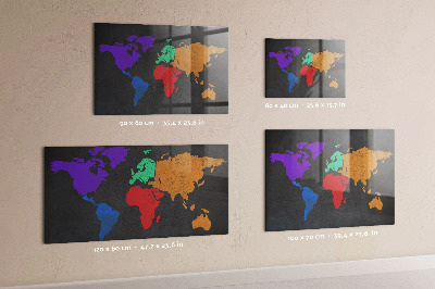 Magnetisch bord Wereldkaart