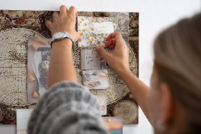 Magneetbord Oude wereldkaart