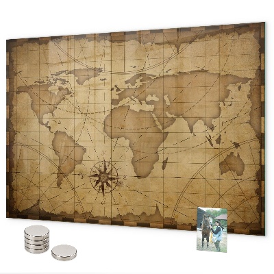 Magneetbord Oude wereldkaart