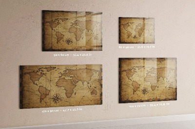 Magneetbord Oude wereldkaart