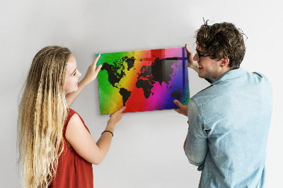 Magnetisch bord Wereldkaart