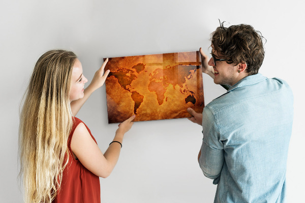 Magnetisch bord Grote wereldkaart