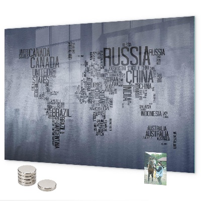 Magneetbord Wereldkaart met bijschriften