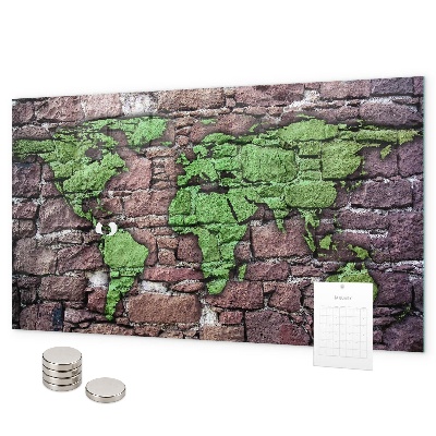 Magneetbord Brick wereldkaart