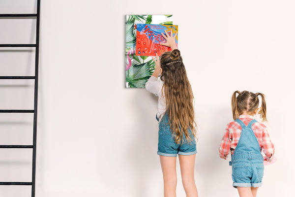 Magneet bord Tropische flamingo-bladeren