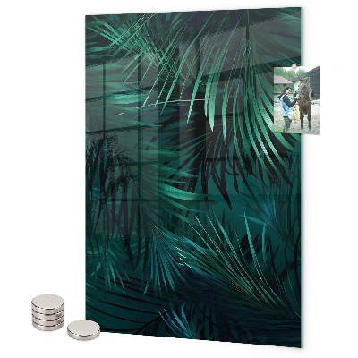 Magnet board Donkere tropische bladeren