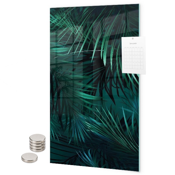 Magnet board Donkere tropische bladeren