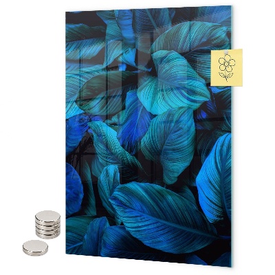 Magnet board Blauwe exotische bladeren