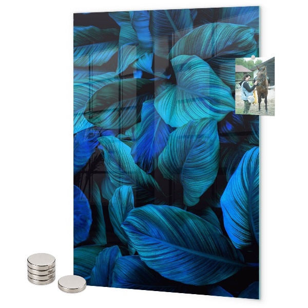 Magnet board Blauwe exotische bladeren