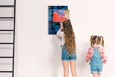 Magnet board Blauwe exotische bladeren