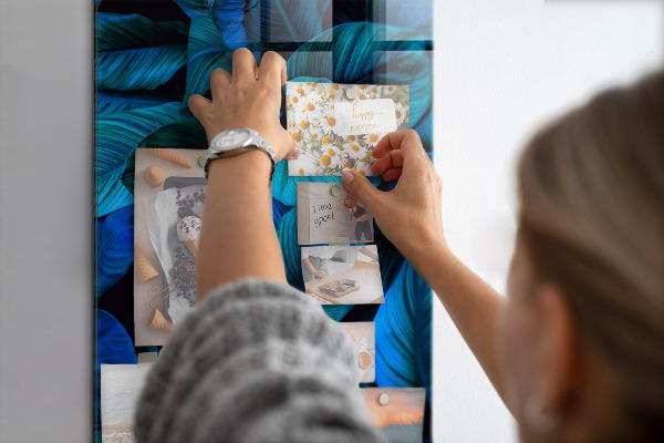 Magnet board Blauwe exotische bladeren