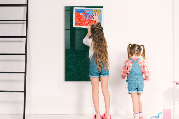 Memobord van glas met print inclusief neodymium magneten Stijlvol bord voor foto's en notities