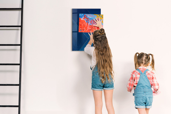 Decoratief glazen wandbord beschrijfbaar en magnetisch Modern prikbord voor foto's en notities