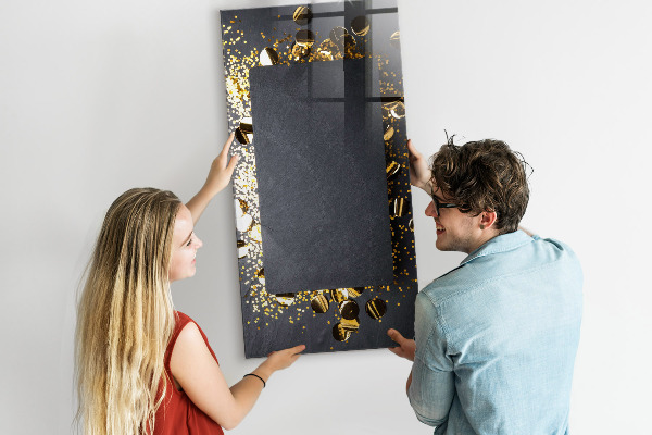 Decoratief glazen wandbord beschrijfbaar en magnetisch Een stijlvol bord voor notities en foto's