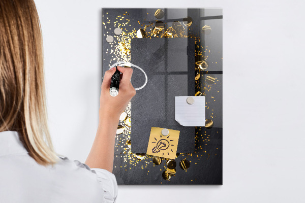 Decoratief glazen wandbord beschrijfbaar en magnetisch Een stijlvol bord voor notities en foto's