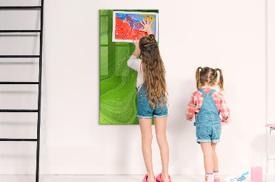 Memobord van glas met print inclusief neodymium magneten Groen bord voor foto's en notities