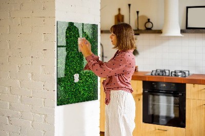 Decoratief glazen wandbord beschrijfbaar en magnetisch Groen fotoprikbord