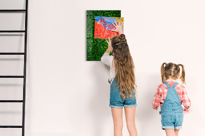 Decoratief glazen wandbord beschrijfbaar en magnetisch Groen fotoprikbord