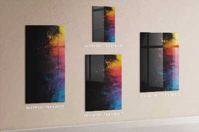Memobord van glas met print inclusief neodymium magneten Een kleurrijk bord voor het presenteren van foto's