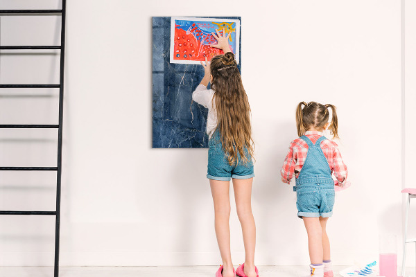 Decoratief glazen wandbord beschrijfbaar en magnetisch Modern prikbord voor notities en foto's