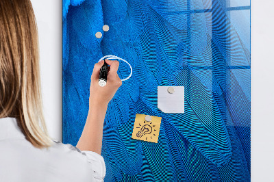 Memobord van glas met print inclusief neodymium magneten Blauw bord voor foto's en notities
