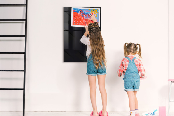 Memobord van glas met print inclusief neodymium magneten Modern prikbord voor notities en foto's