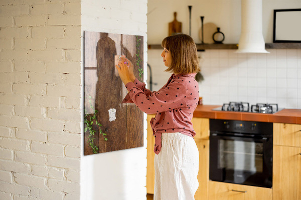 Decoratief glazen wandbord beschrijfbaar en magnetisch Stijlvol bord voor foto's en notities