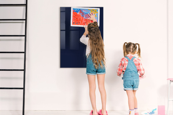 Decoratief glazen wandbord beschrijfbaar en magnetisch Modern prikbord voor notities en foto's