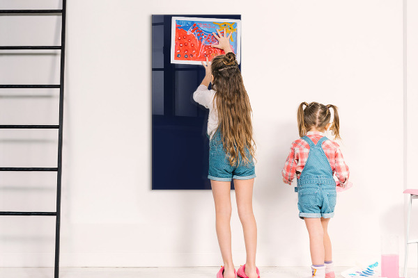 Decoratief glazen wandbord beschrijfbaar en magnetisch Modern prikbord voor notities en foto's