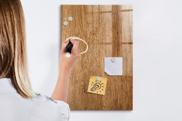 Decoratief glazen wandbord beschrijfbaar en magnetisch Magnetisch bord voor foto's en notities